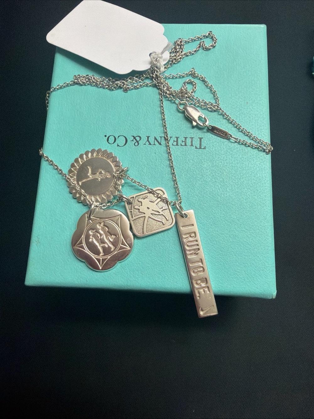 Tiffany&co Nike Women’s Marathon Multi Charm Necklace Sterling 925